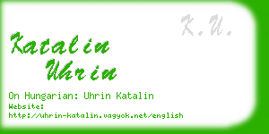 katalin uhrin business card